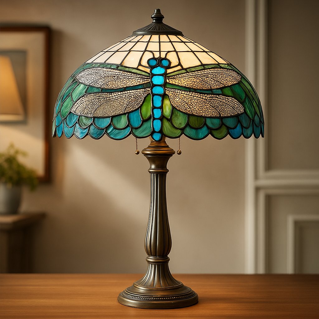 Lampe Tiffany Libellule Bleue