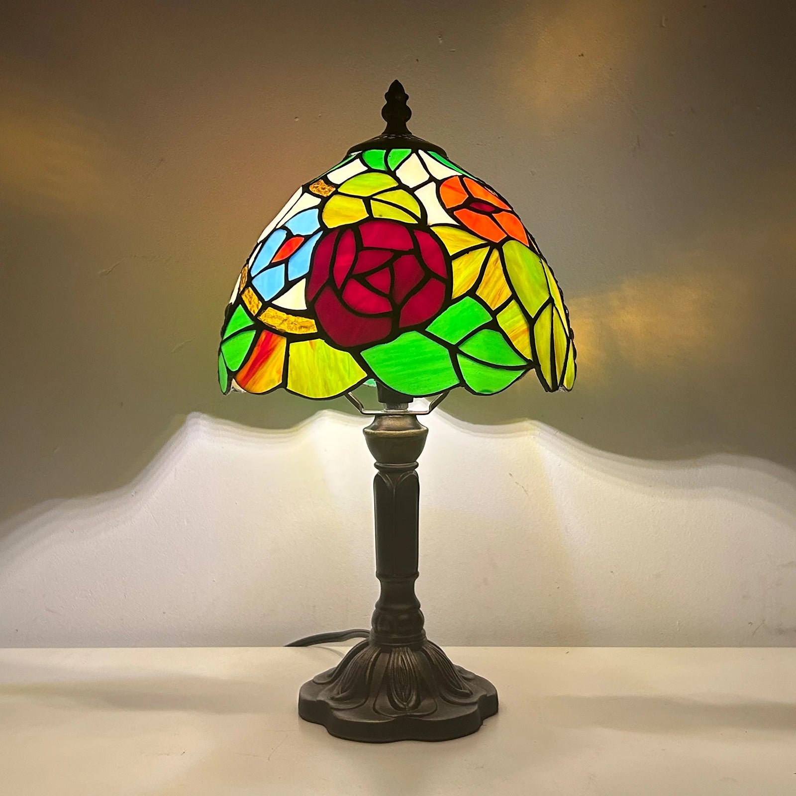 Lampe Tiffany Rose Rouge